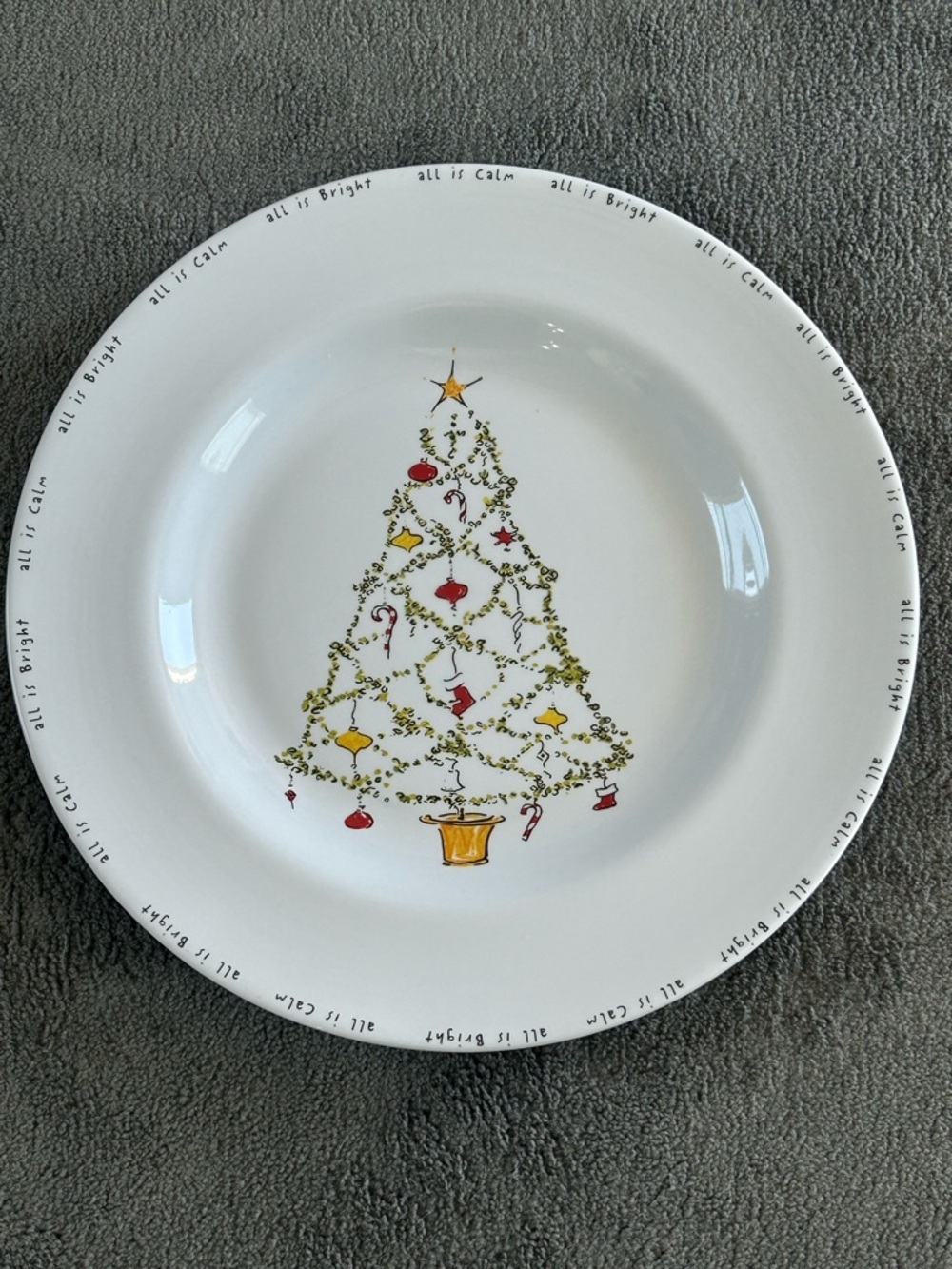 Pottery Barn Outlet Holiday Cheer Christmas Tree Serving Platter 16 1/4” Large